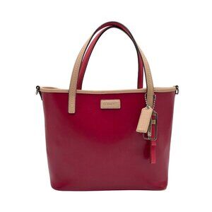 Coach Pink & Tan Leather Park Metro Convertible Tote F26731